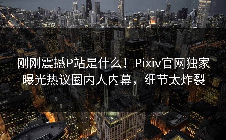 刚刚震撼P站是什么！Pixiv官网独家曝光热议圈内人内幕，细节太炸裂