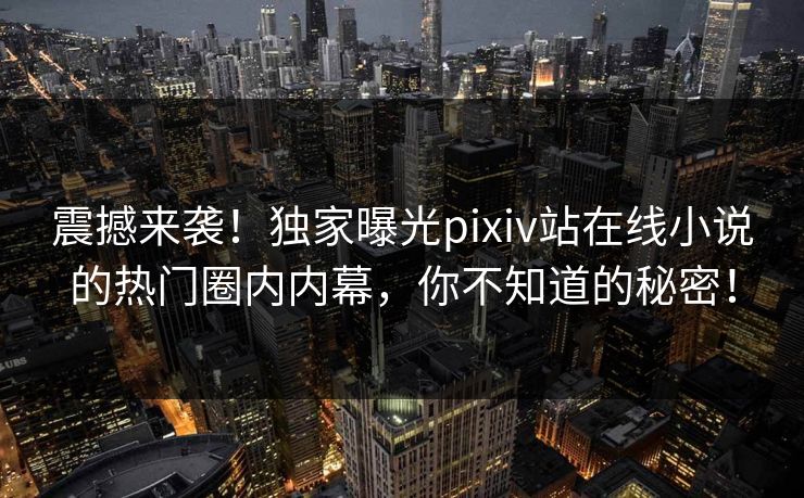 震撼来袭！独家曝光pixiv站在线小说的热门圈内内幕，你不知道的秘密！
