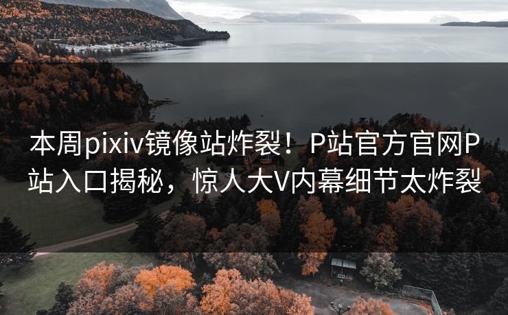 本周pixiv镜像站炸裂！P站官方官网P站入口揭秘，惊人大V内幕细节太炸裂