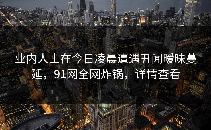 业内人士在今日凌晨遭遇丑闻暧昧蔓延，91网全网炸锅，详情查看